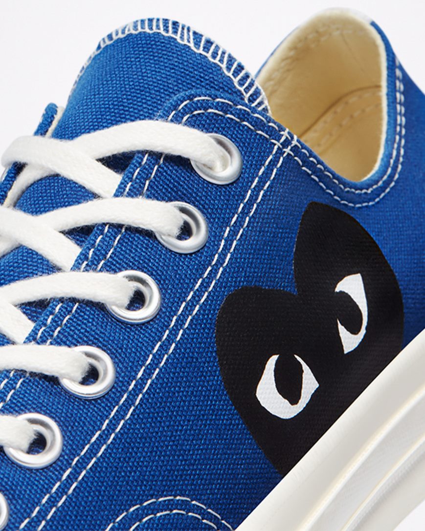 Tenis Converse x Comme des Garçons PLAY Chuck 70 Cano Baixo Masculino Azuis Pretas | PT X0543P8